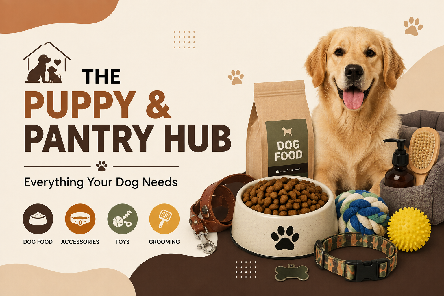 The Puppy & Pantry Hub dog food and accessories